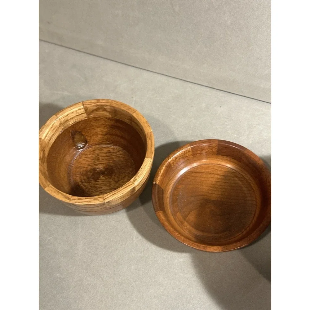 Vintage Wooden Handmade‎ Bowl/dish Lot Of 3
